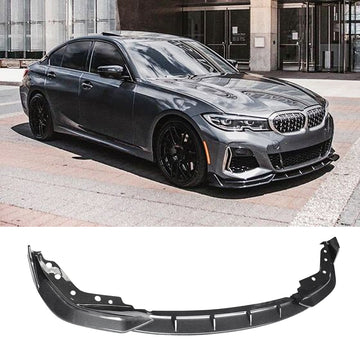 For 2019-2023 BMW 3 Series G20 G28 M Sport Front Bumper Lip Gloss Black
